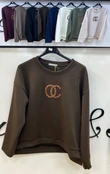 Damen Sweatshirt mit Zierlogo OC
